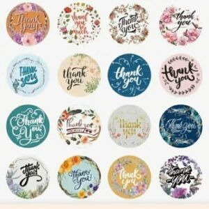 350 Assorted Floral "Thank You" Sticker - Multi Color